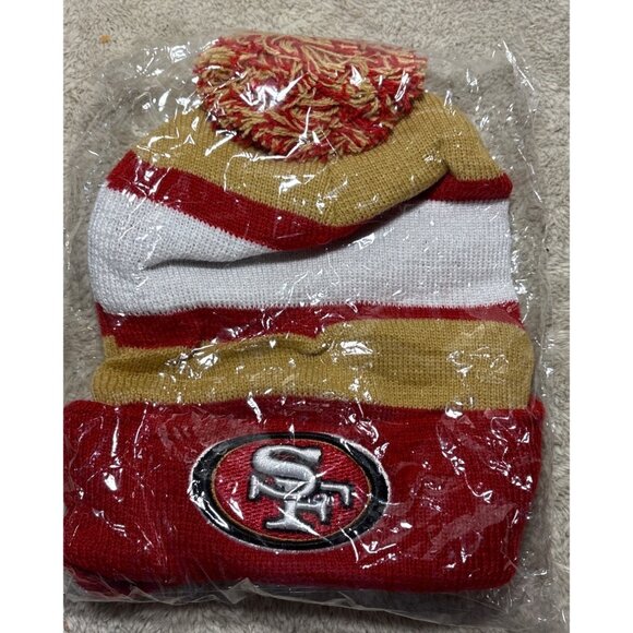 San Francisco 49ers Knit Beanie With Pom Bud Light NFL Sponsor Logo Football - Picture 6 of 6